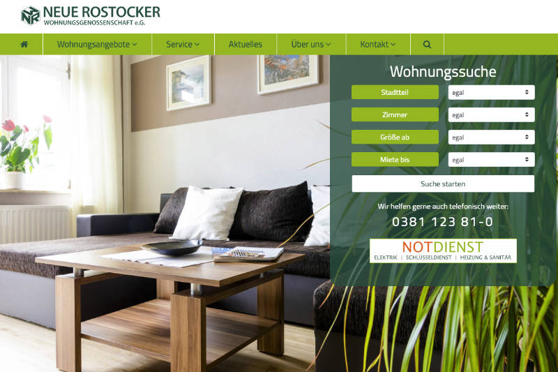 Website Projekt Neue Rostocker WG