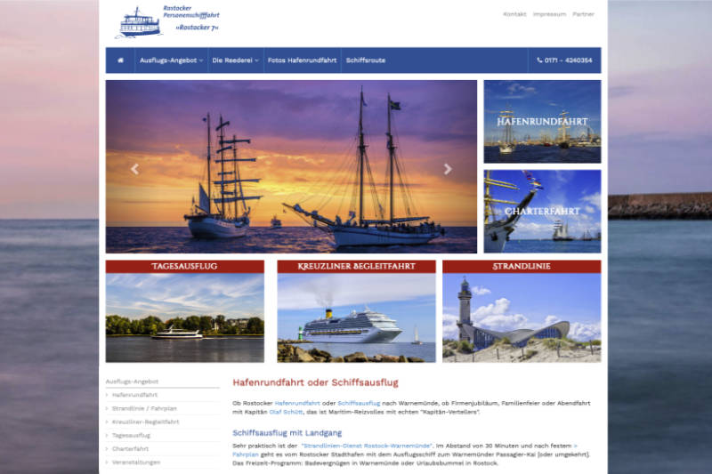 Webdesign Projekt Rostocker Flotte